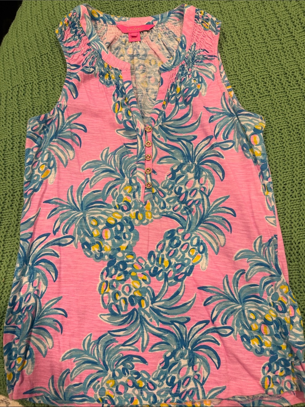 Lilly Pulitzer Pink Pineapple Print Tank Top